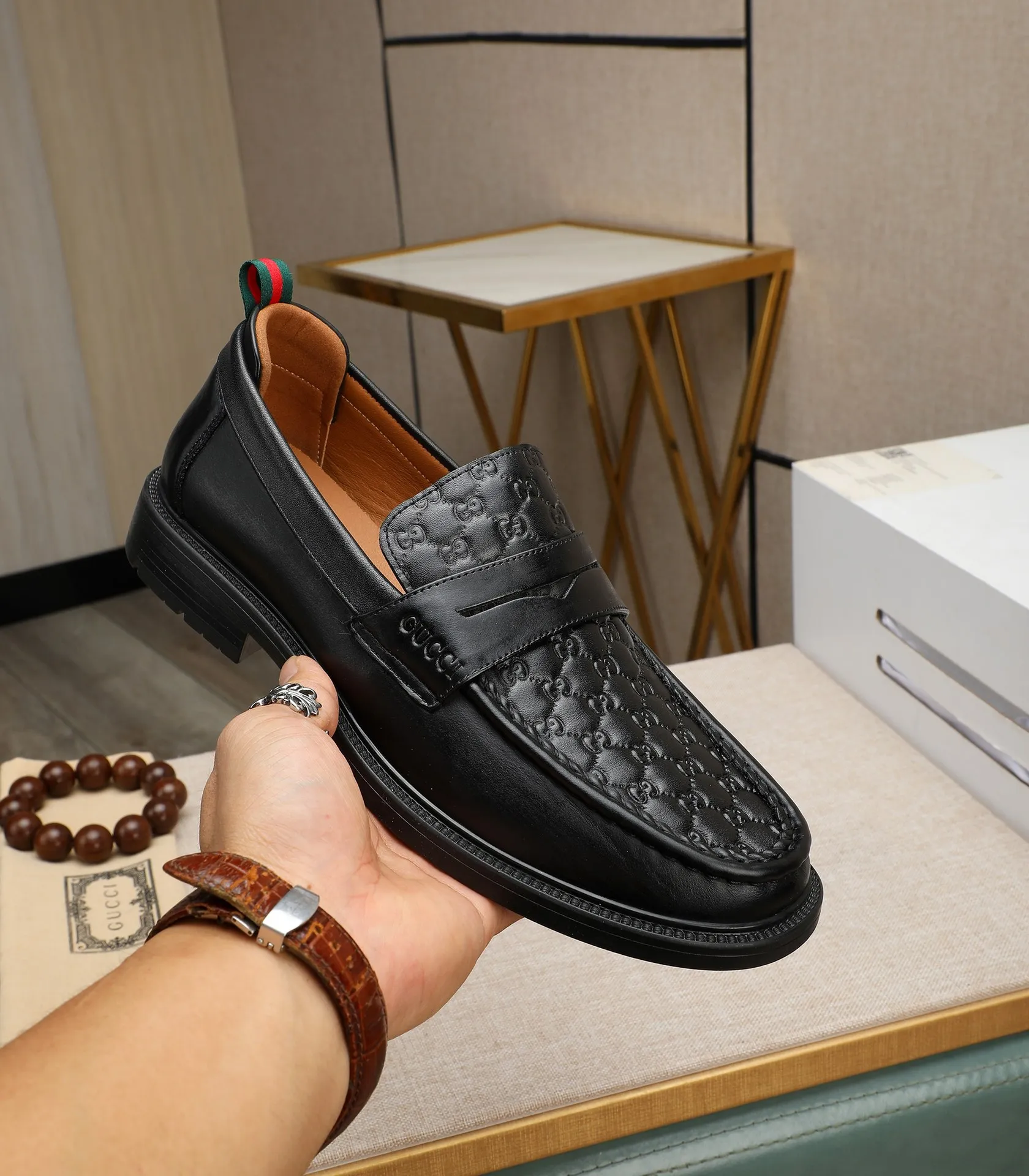 Men's men's shoes💰500📛📛Original (water-dyed cow lining) Gucci GUCCI official website formal shoes🌀 Italian🇮🇹imported cowhide➕top imported water-dyed cowhide lining💋Finely handmade original bottom, the real thing looks better when photographed in person Standard size 38-44